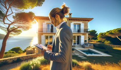 Immobilienmakler untersucht neue Immobilien auf Mallorca